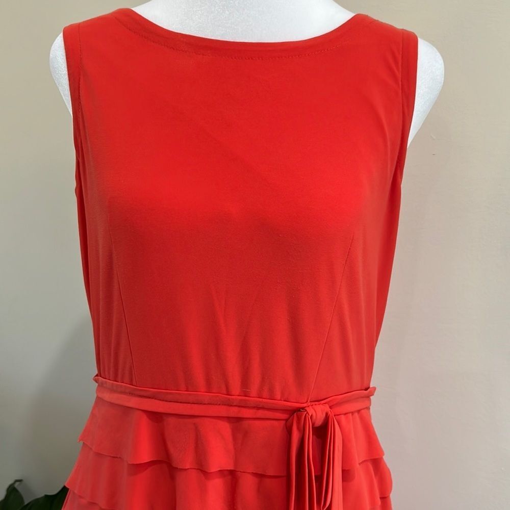 Just Taylor Orange tailored, sleeveless, tiered dress. 6 Casual, evening, party - Picture 2 of 6